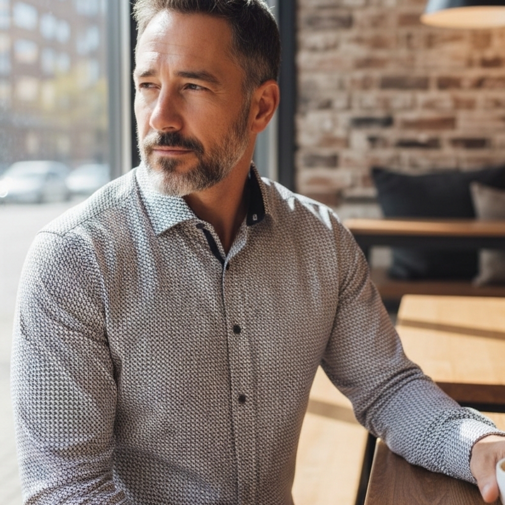Express Monochrome Geometric Dress Shirt